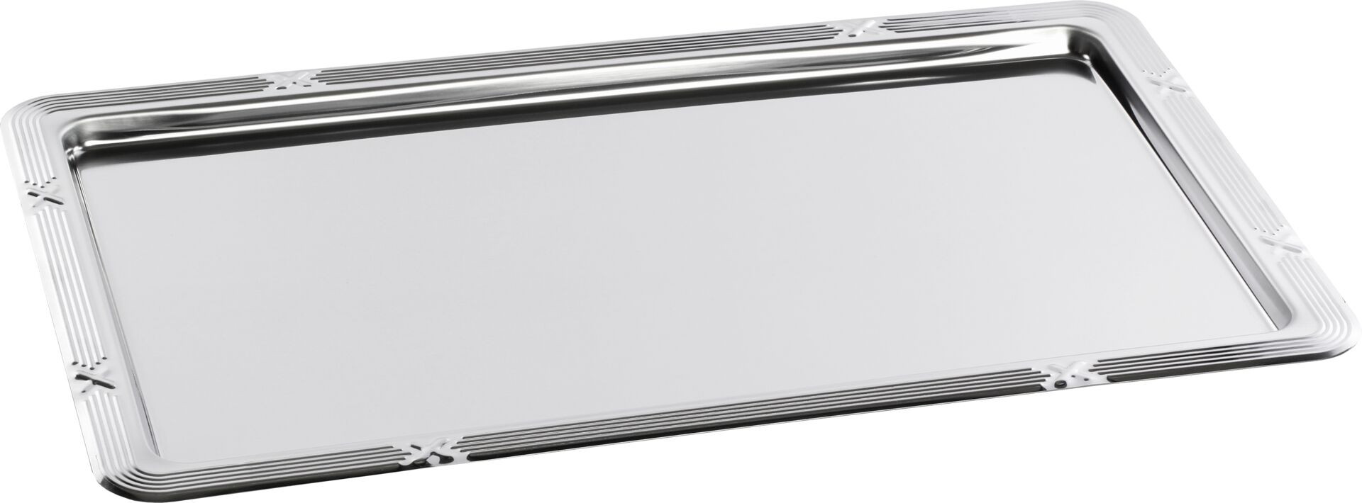 Serviertablett Edelstahl mit Dekorrand 1/1 GN